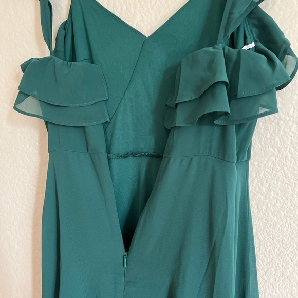 Adoring Glances Emerald Green Ruffled Maxi Dress - Picture 6 of 7